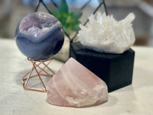 Load image into Gallery viewer, New! Golden Triangle of Crystals Bundle (Rose Quartz, Amethyst, Clear Quartz) - Natural & Unique