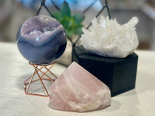 Load image into Gallery viewer, New! Golden Triangle of Crystals Bundle (Rose Quartz, Amethyst, Clear Quartz) - Natural & Unique