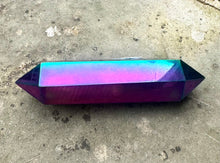 Load image into Gallery viewer, New! Large Rainbow Aura Hematite Double Terminated Bar - Point - Natural & Unique |Reiju
