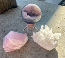 Load image into Gallery viewer, New! Golden Triangle of Crystals Bundle (Rose Quartz, Amethyst, Clear Quartz) - Natural & Unique