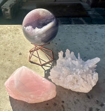 Load image into Gallery viewer, New! Golden Triangle of Crystals Bundle (Rose Quartz, Amethyst, Clear Quartz) - Natural & Unique