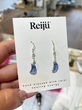 Load image into Gallery viewer, Handmade Ice Blue AB Crescent Moon Dangle Earrings