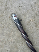 Load image into Gallery viewer, New! Magic Wand – Rosewood & Silver-Plated Copper with Garnet Gem and Clear Quartz Tip & Sphere