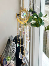 Load image into Gallery viewer, Gold Sun &amp; Moon AB Crystal Suncatcher