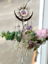 Load image into Gallery viewer, Gold Sun &amp; Moon AB Crystal Suncatcher