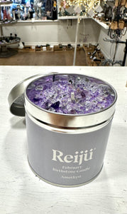February Birthstone Amethyst Crystal Topped Purple Luxury Candle Fragranced with Cassis, May Rose, Lily and Vanilla