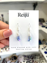 Load image into Gallery viewer, Handmade Ice Blue AB Crescent Moon Dangle Earrings