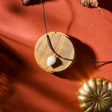 Load image into Gallery viewer, Rose Quartz Raw Crystal Arrowhead Pendant & 18" Cord Necklace Natural  |Reiju