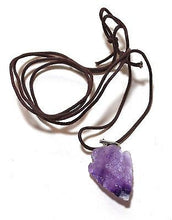Load image into Gallery viewer, Amethyst Raw Crystal Arrowhead Pendant Gift Wrapped - Krystal Gifts UK