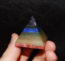 Load image into Gallery viewer, Seven Chakra Large Crystal Healing Pyramid - Krystal Gifts UK