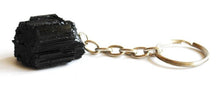 Load image into Gallery viewer, Black Tourmaline 'Protection' Raw Crystal Key-ring