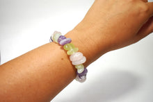 Load image into Gallery viewer, Amethyst Rose Quartz & Green Jade Natural Crystal Stone Bracelet |Reiju