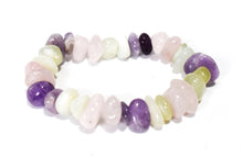 Load image into Gallery viewer, Amethyst Rose Quartz & Green Jade Natural Crystal Stone Bracelet |Reiju