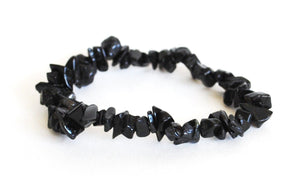 Black Tourmaline Chip Crystal Bracelet - Krystal Gifts UK