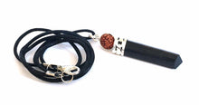 Load image into Gallery viewer, Black Tourmaline With Rudraksha Seed Crystal Pendant