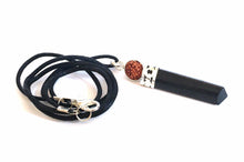 Load image into Gallery viewer, Black Tourmaline With Rudraksha Seed Crystal Pendant