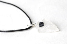 Load image into Gallery viewer, Clear Quartz & Black Tourmaline Natural Arrowhead Pendant Necklace