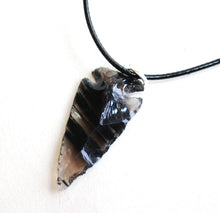 Load image into Gallery viewer, Black Obsidian Crystal Arrowhead Pendant (Dragon Glass) - Krystal Gifts UK
