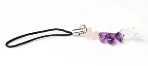 Amethyst / Rose Quartz / Clear Quartz Gem Stone Chip Mobile / Key / Bag Charm Gift Wrapped - Krystal Gifts UK