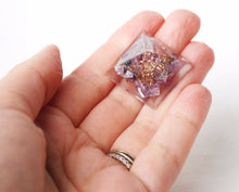 Load image into Gallery viewer, Amethyst Crystal Chip Stone Small Orgone Orgonite Pyramid - Reiju