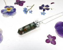 Load image into Gallery viewer, Green Jade Faceted Orgone Pendant & Silver Plated 18" Chain Necklace
