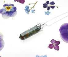 Load image into Gallery viewer, Green Jade Faceted Orgone Pendant &amp; Silver Plated 18&quot; Chain Necklace