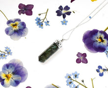 Load image into Gallery viewer, Green Jade Faceted Orgone Pendant & Silver Plated 18" Chain Necklace
