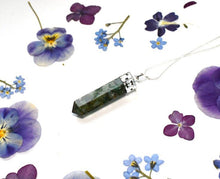 Load image into Gallery viewer, Green Jade Faceted Orgone Pendant & Silver Plated 18" Chain Necklace