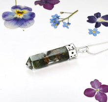 Load image into Gallery viewer, Green Jade Faceted Orgone Pendant & Silver Plated 18" Chain Necklace