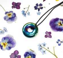 Load image into Gallery viewer, Rainbow Aura Quartz Crystal Donut Pendant