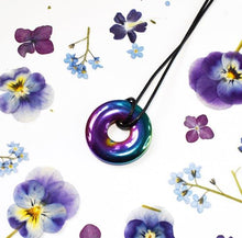 Load image into Gallery viewer, Rainbow Aura Quartz Crystal Donut Pendant