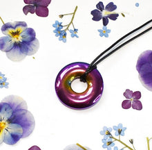 Load image into Gallery viewer, Rainbow Aura Quartz Crystal Donut Pendant