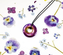 Load image into Gallery viewer, Rainbow Aura Quartz Crystal Donut Pendant