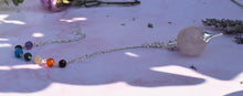 Load image into Gallery viewer, Rose Quartz Chakra Crystal Dowsing Pendulum