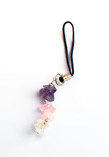 Load image into Gallery viewer, Amethyst / Rose Quartz / Clear Quartz Gem Stone Chip Phone / Key / Bag Charm