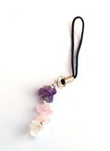 Load image into Gallery viewer, Amethyst / Rose Quartz / Clear Quartz Gem Stone Chip Mobile / Key / Bag Charm