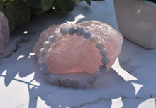Load image into Gallery viewer, Blue Lace Agate Polished Beads Crystal Bracelet