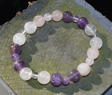 Load image into Gallery viewer, Rose Quartz, Amethyst & Clear Quartz (RAC) Crystal Beaded Bracelet