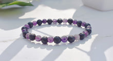 Load image into Gallery viewer, Amethyst & Lava Natural Crystal Stone Bracelet - | Reiju