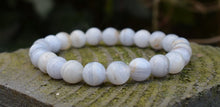 Load image into Gallery viewer, Blue Lace Agate Polished Beads Crystal Bracelet