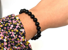 Load image into Gallery viewer, Polished Black Tourmaline Bead Bracelet – Natural Crystal Jewelry for Protection | Gift-Ready|Reiju