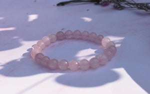 Rose Quartz Crystal Beaded Bracelet