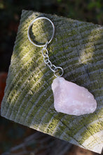 Load image into Gallery viewer, Rose Quartz Raw Key ring