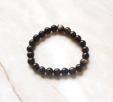 Load image into Gallery viewer, Black Obsidian Crystal Beaded Bracelet
