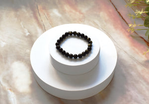Black Obsidian Crystal Beaded Bracelet