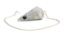 Load image into Gallery viewer, Rainbow Moonstone Crystal Dowsing Pendulum