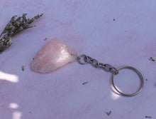 Load image into Gallery viewer, Rose Quartz Raw Key ring