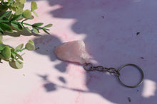 Load image into Gallery viewer, Rose Quartz Raw Key ring