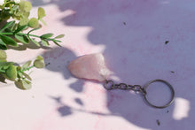 Load image into Gallery viewer, Rose Quartz Raw Key ring