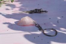 Load image into Gallery viewer, Rose Quartz Raw Key ring